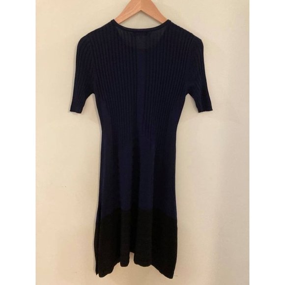 OPENING CEREMONY Navy Linear Handkerchief Short Sleeve Crew neck Dress - Picture 8 of 10